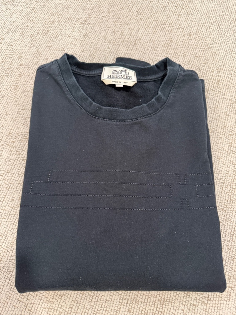 Hermes Classic Black Men’s Crewneck Sweater -